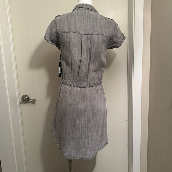 New! BLACK TAPE SHIRT DRESS - Picture 3 of 5